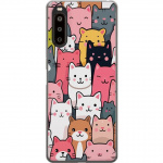 Mobildeksel til Sony Xperia 10 II med Kattmønster motiv