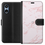Lommeboketui til Sony Xperia 5 V med Rosa Hjerte motiv Lommeboketui til Sony Xperia 5 V med Rosa Hjerte motiv