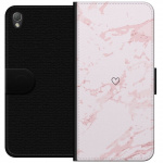 Lommeboketui til Sony Xperia Z3 med Rosa Hjerte motiv