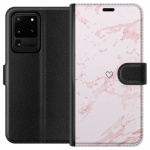 Lommeboketui til Samsung Galaxy S20 Ultra med Rosa Hjerte motiv