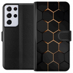 Lommeboketui til Samsung Galaxy S21 Ultra 5G med Luksuriøst Mønster motiv