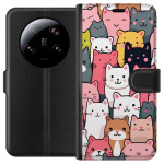 Lommeboketui til Xiaomi 13 Ultra med Kattmønster motiv