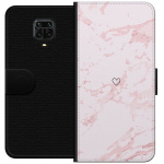 Lommeboketui til Xiaomi Redmi Note 9 Pro med Rosa Hjerte motiv
