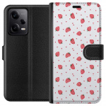 Lommeboketui til Xiaomi Redmi Note 12 Pro med Jordbær motiv
