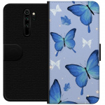 Lommeboketui til Xiaomi Redmi Note 8 Pro med Blå sommerfugler motiv