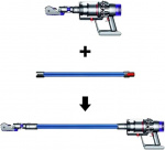 Forlengelsesrør for Dyson V7/V8/V10/V11/V15, blå
