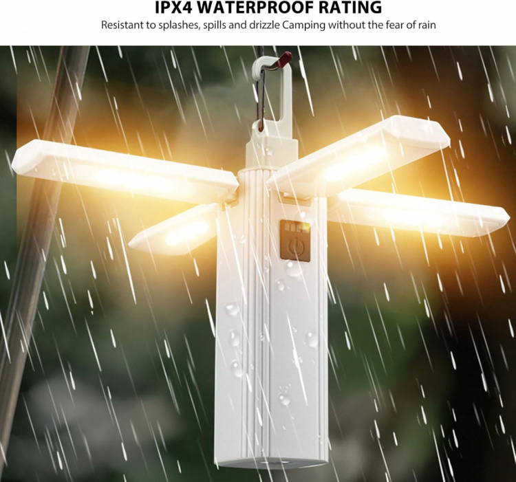 Sammenleggbar LED-campinglampe med flere lysmoduser