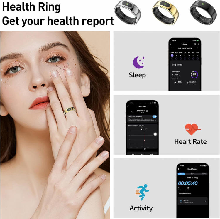 Smart Ring strl 10, Svart Smart Ring strl 10, Svart