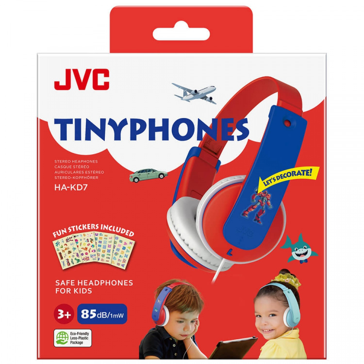 JVC Hodetelefon Barn KD7 On-Ear 85dB Rød New JVC Hodetelefon Barn KD7 On-Ear 85dB Rød New