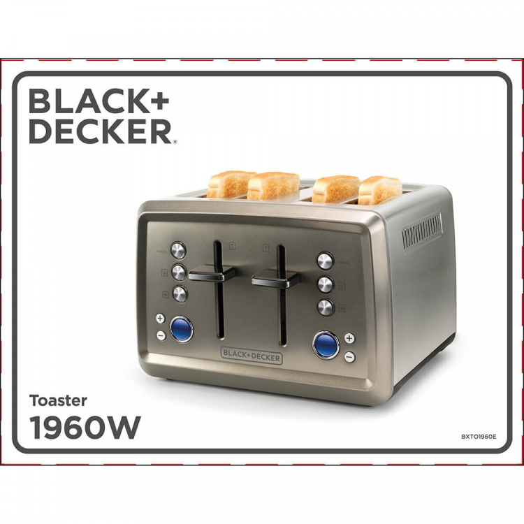 BLACK+DECKER Brødrister 4-Slice 1960W BLACK+DECKER Brødrister 4-Slice 1960W