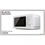 BLACK+DECKER Mikrobølgeovn 20L 700W Hvit