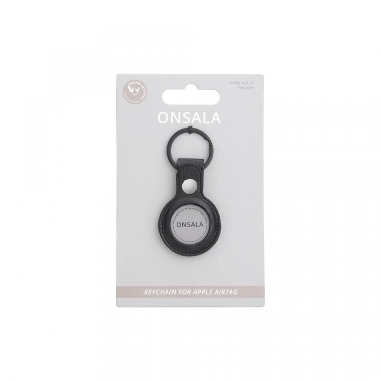ONSALA Airtag Holder Svart med Nøkkelring