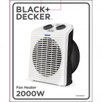 BLACK+DECKER Varmevifte 2000W IP21 Hvit BLACK+DECKER Varmevifte 2000W IP21 Hvit