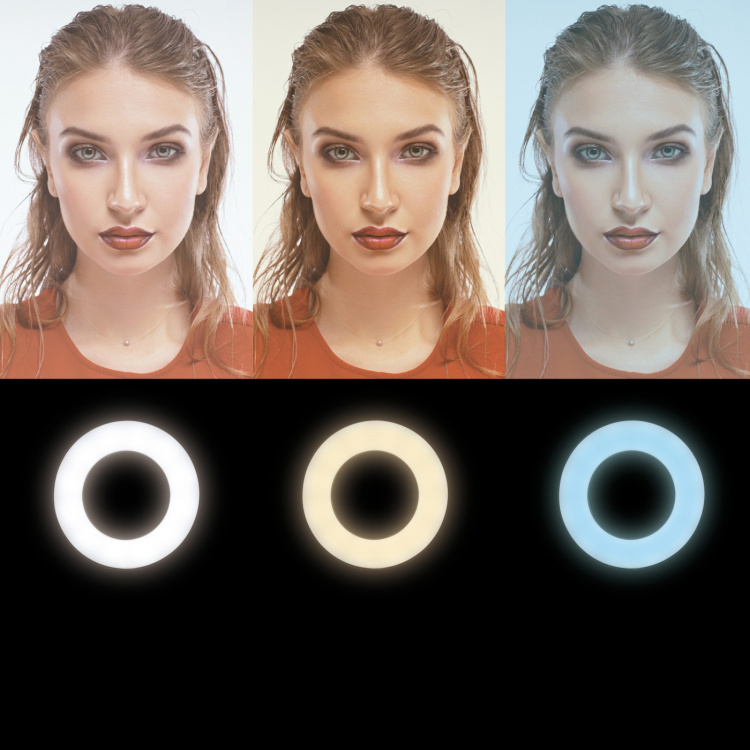 LogiLink Ringlys for smarttelefon Ø25 cm m bordstativ