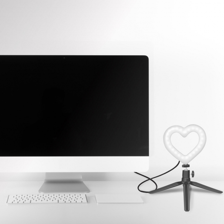 LogiLink Ringlys Hjerteformet RGB-ringlys med bordstativ LogiLink Ringlys Hjerteformet RGB-ringlys med bordstativ