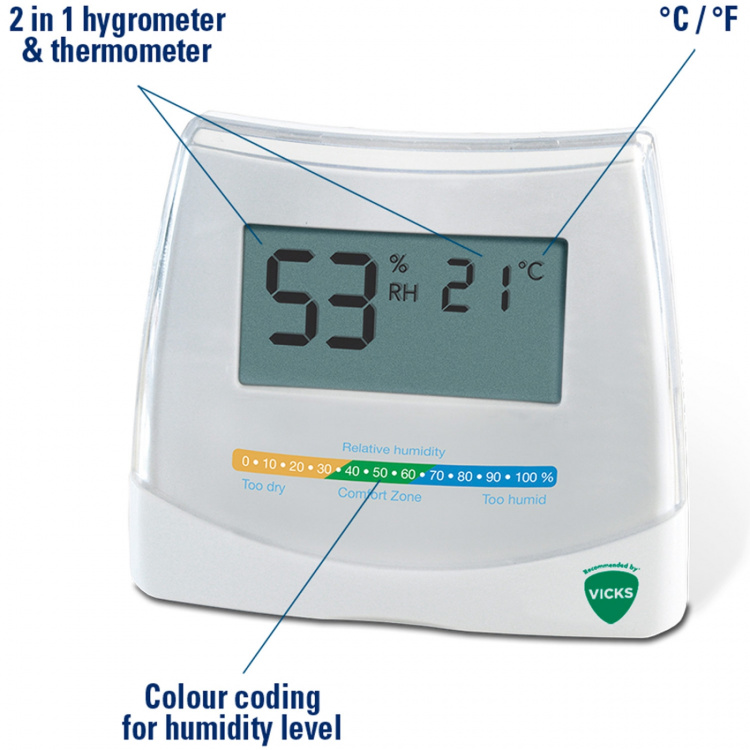 Vicks 2-i-1 hygrometer og termometer V70