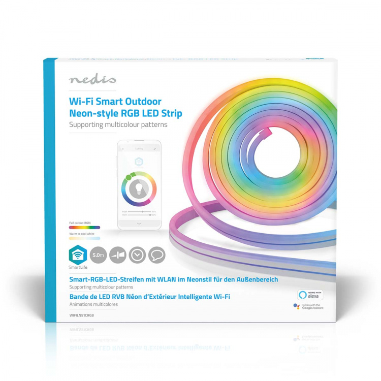 Nedis SmartLife LED-Stripe | Multifarge | SMD | 5.00 m | IP65 | 2700 K | 480 lm | Android™ / IOS