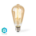 Nedis SmartLife LED Lyspære | Wi-Fi | E27 | 806 lm | 7 W | Varm Hvit | 1800 - 3000 K | Glass | Android™ / IOS | ST64 | 1 stk