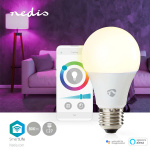Nedis SmartLife Fullfarge LED-Pære | E27 | 806 lm | 9 W | RGB / Varm til avkjølt hvitt | 2700 - 6500 K | Android™ / IOS | pære | 1 stk