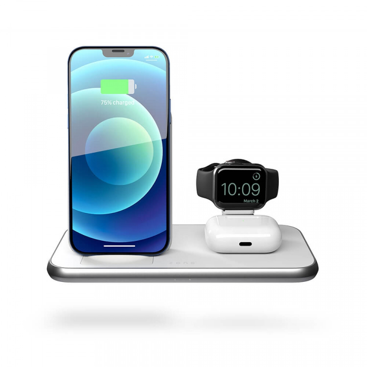 Zens 4in1 QI Bordlader 10W inkl 45W USB-C PD Hvit