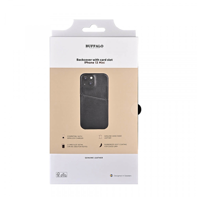 Buffalo Mobildeksel Lær Svart - iPhone 13 Mini Buffalo Mobildeksel Lær Svart - iPhone 13 Mini