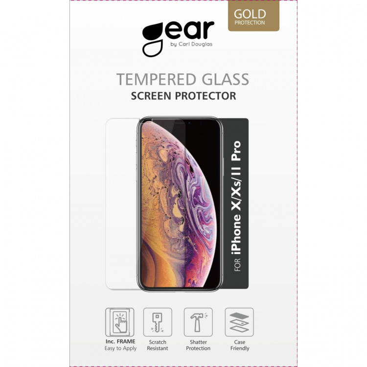 Gear Skjermbeskytter 2.5D Gold Case Friendly - iPhone X/XS/11 Pro Gear Skjermbeskytter 2.5D Gold Case Friendly - iPhone X/XS/11 Pro