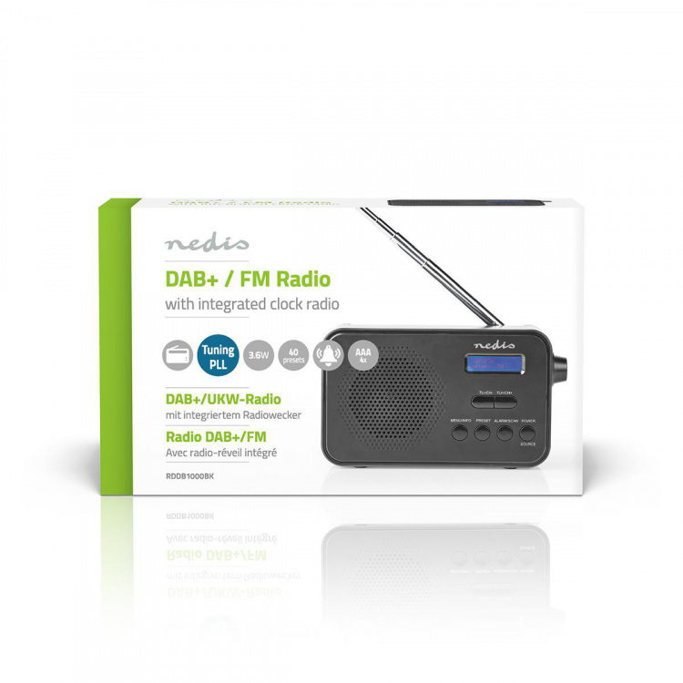 Nedis DAB+ Radio | Bærbar design | DAB+ / FM | 1.3 
