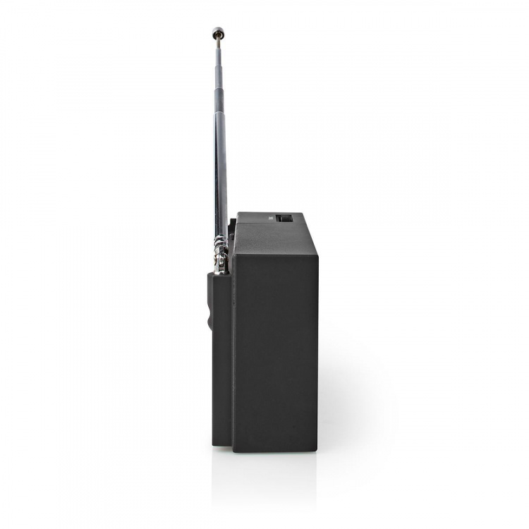 Nedis FM-radio | Bærbar design | AM / FM | Batteri drevet | Analog | 1.5 W | Svart hvit skerm | Hodetelefonutgang | IP20 | Sort Nedis FM-radio | Bærbar design | AM / FM | Batteri drevet | Analog | 1.5 W | Svart hvit skerm | Hodetelefonutgang | IP20 | Sort