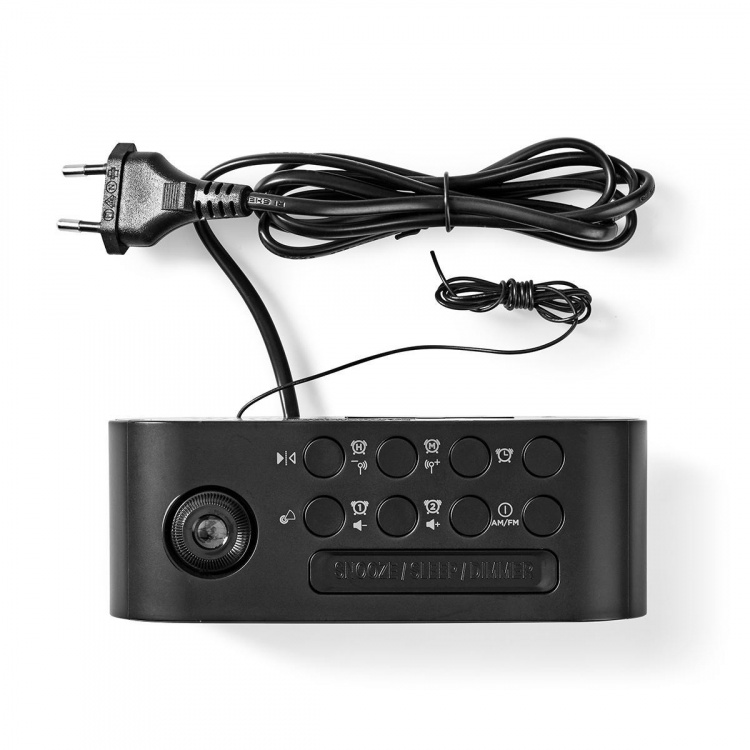 Digital Alarm Clock Radio | LED Vise | Tidsframskriving | AM / FM | slumrefunksjon | Sleep timer | Antall alarmer: 2 | Sort
