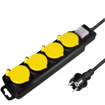 LogiLink 4-veis utendørs strømuttak med bryter IP44