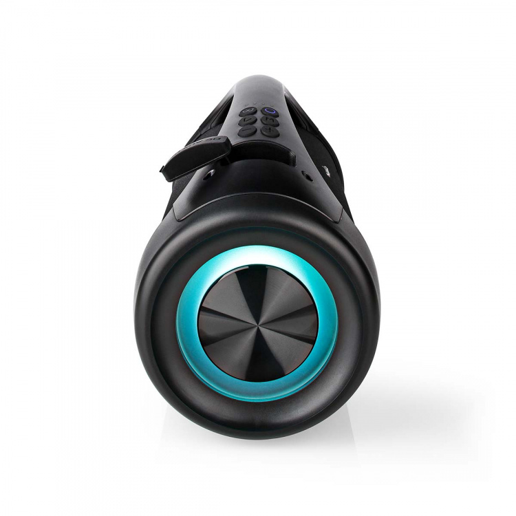 Nedis Bluetooth® Party Boombox | 6 timer | 2.0 | 150 W | Media avspilling: AUX / USB | IPX5 | Linkable | Bære håndtak | Party lys | Sort Nedis Bluetooth® Party Boombox | 6 timer | 2.0 | 150 W | Media avspilling: AUX / USB | IPX5 | Linkable | Bære håndtak | Party lys | Sort