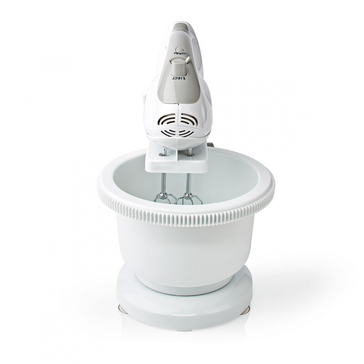 Nedis Håndmikser | 200 W | 5 Hastighetsinnstillinger | Turbo-funksjon | Dreieskål / 2 deigkroker / 2 visper | Grå / Hvit Nedis Håndmikser | 200 W | 5 Hastighetsinnstillinger | Turbo-funksjon | Dreieskål / 2 deigkroker / 2 visper | Grå / Hvit