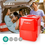 Nedis Portable Mini Fridge | 4 l | 12 V DC / 100 - 240 V AC | Rød