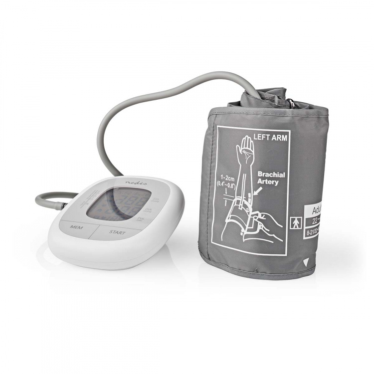 Nedis Blodtrykksmåler | Væpne | LCD | 22 - 42 cm | Minnespor: 60 | Hvit