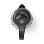 Nedis Vannkoker | 1.7 l | Rustfritt Stål | Aluminium / Sort | Roterbar 360 grader | Skjult varmeelement | Strix® kontroll | Koketørr beskyttelse