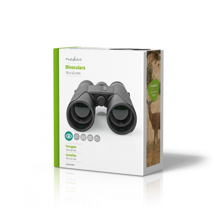Nedis Kikkert | Forstørrelse: 10 x | Objektiv diameter: 42 mm | Synsfelt: 96 m | Reiseveske inkludert | Sort