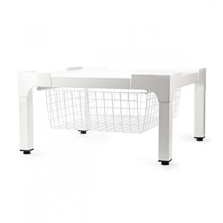 Nedis Stå for vaskemaskin og tørketrommel | Trådkurv | 200 kg | Hvit