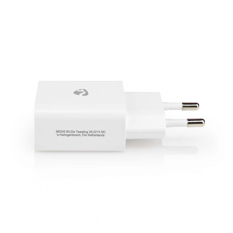 Nedis vegg lader | 12 W | Hurtigladefunksjon | 1x 2.4 A A | Antall utganger: 1 | USB-A | Lightning 8-Pin (Løs) Kabel | 1.00 m | Single Voltage Output | Hvit