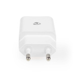 Nedis vegg lader | 12 W | Hurtigladefunksjon | 1x 2.4 A A | Antall utganger: 1 | USB-A | Lightning 8-Pin (Løs) Kabel | 1.00 m | Single Voltage Output | Hvit