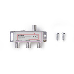 Nedis CATV Splitter | 5 - 1000 MHz | Tilkoblingstap: 6.8 dB | Antall utganger: 3 | 75 Ohm | Sink Legering