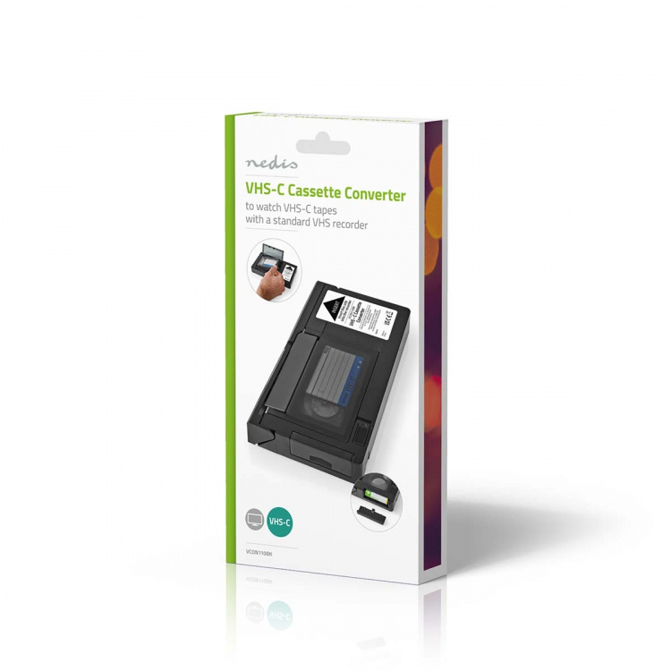 Nedis VHS Converter | Omdannelse: VHS-C to VHS | Plug and play | Sort