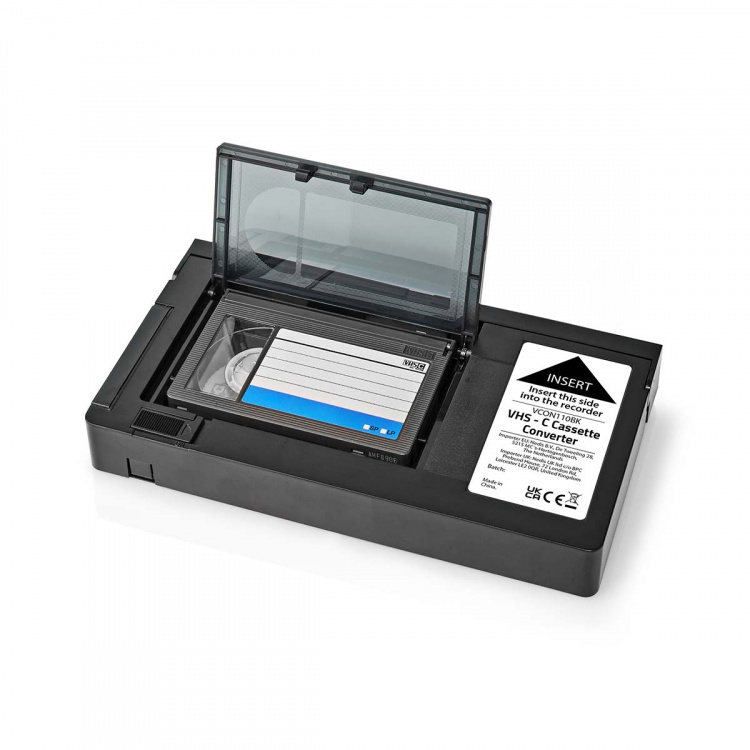 Nedis VHS Converter | Omdannelse: VHS-C to VHS | Plug and play | Sort