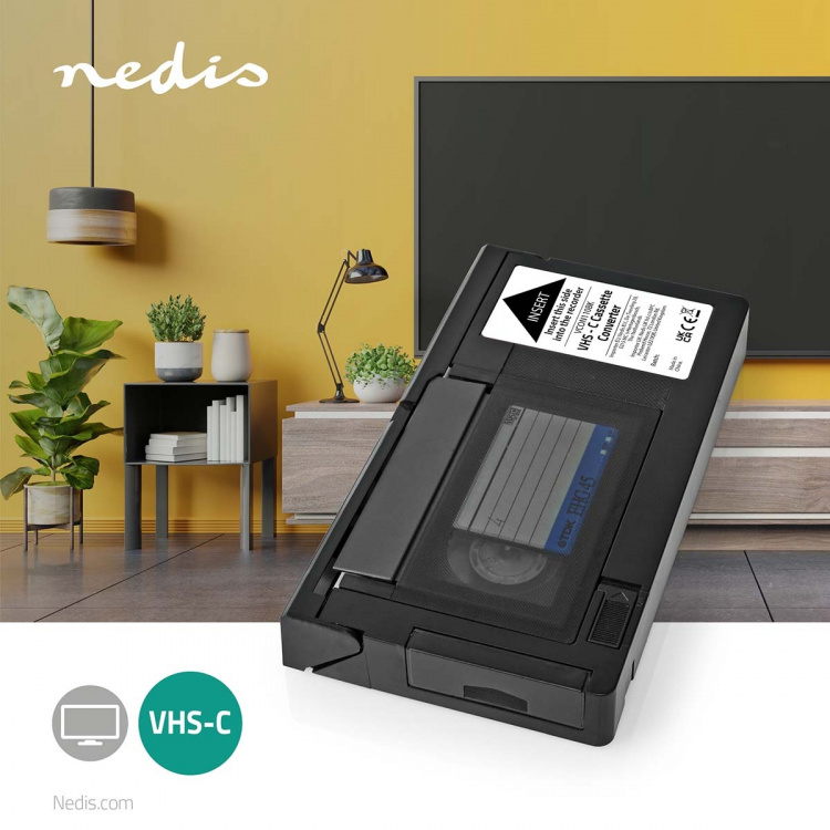 Nedis VHS Converter | Omdannelse: VHS-C to VHS | Plug and play | Sort