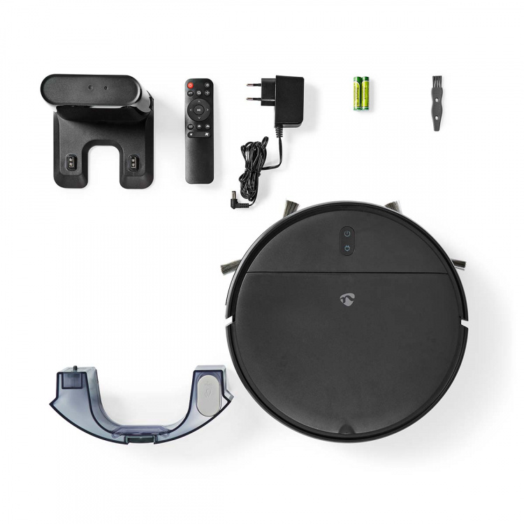Nedis SmartLife Robot Støvsuger | Tilfeldig | Wi-Fi | Kapasitet Collection Reservoir: 0.2 l | Automatsik lading | Maksimal driftstid: 1.8 timer | Sort | Android™ / IOS Nedis SmartLife Robot Støvsuger | Tilfeldig | Wi-Fi | Kapasitet Collection Reservoir: 0.2 l | Automatsik lading | Maksimal driftstid: 1.8 timer | Sort | Android™ / IOS