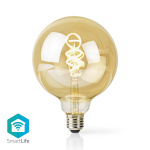 Nedis SmartLife LED Lyspære | E27 | 360 lm | 4.90 W | Varm til avkjølt hvitt | 1800 - 6500 K | Glass | Android™ / IOS | Globe | 1 stk Nedis SmartLife LED Lyspære | E27 | 360 lm | 4.90 W | Varm til avkjølt hvitt | 1800 - 6500 K | Glass | Android™ / IOS | Globe | 1 stk