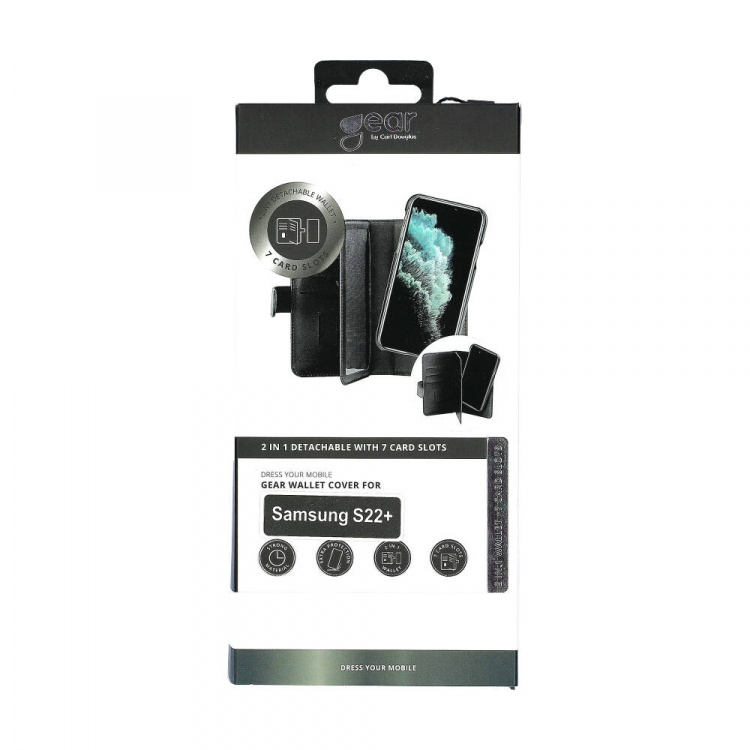 Gear Lommebokdeksel 2-i-1 7 Kortrom Svart - Samsung S22+