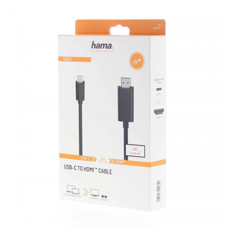 Hama Kabel USB-C - HDMI Ultra-HD 4K 1,5m Svart