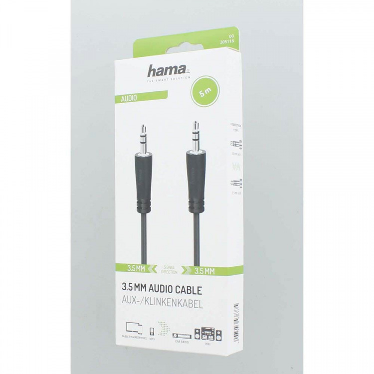 Hama Kabel Lyd 3.5mm-3.5mm 5.0m