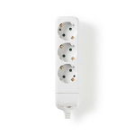Nedis Extension Socket | Jordet kontakt / Type F (CEE 7/7) | 3-veis | 3680 W | 16 A | Type av jording: Sidekontakter | 230 V AC 50/60 Hz | Uttaksvinkel: 45 ° | Ingen Kabel Inkludert | Hvit