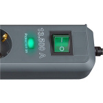 brennenstuhl Eco-Line 6-veis strømskinne med overspenningsvern 5,00 m H05VV-F 3G1,5 Antrasitt TYPE F